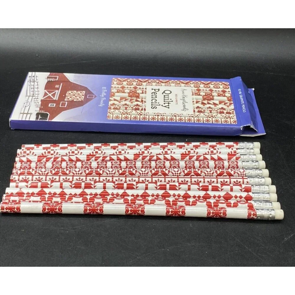 Ann Hazelwood's Red & White Quilty Pencils 10 Quilt Pattern #2 HB Graphite